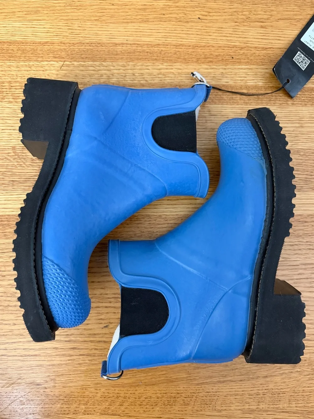 NWT Ilse Jacobsen Blue Rub 47 Short Waterproof Rain Boots Womens Size 38/8